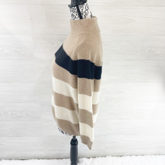 MaxMara Striped Mock Turtleneck Cashmere Sweater. Beautiful! - Picture 4 of 7